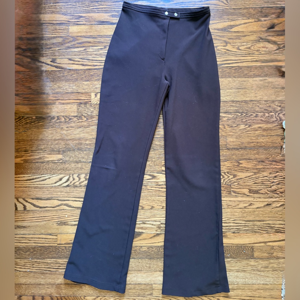 Brown Stretch Flare Pants